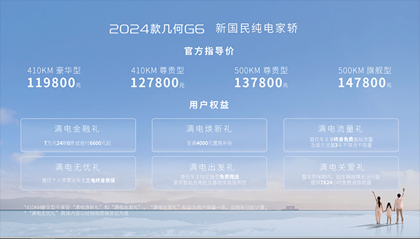 2024款几何G6正式上市 售价为11.98-14.78万