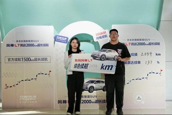 2054km！风神L7成为中国首个突破2000km超长续航的混动SUV
