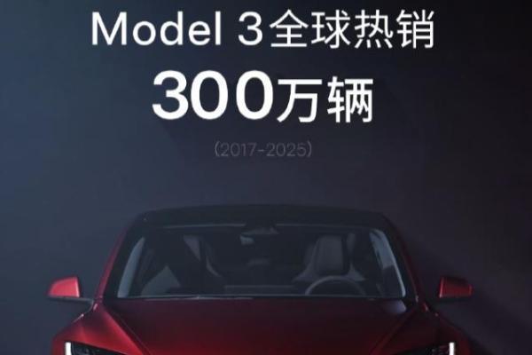 特斯拉Model 3全球销量超300万辆