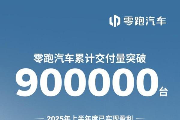 零跑汽车累计交付量突破90万台，上半年度已实现盈利