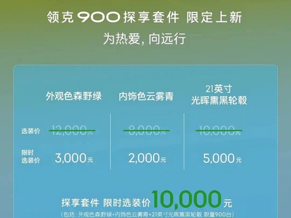 领克900探享套件官图正式发布 限量900台