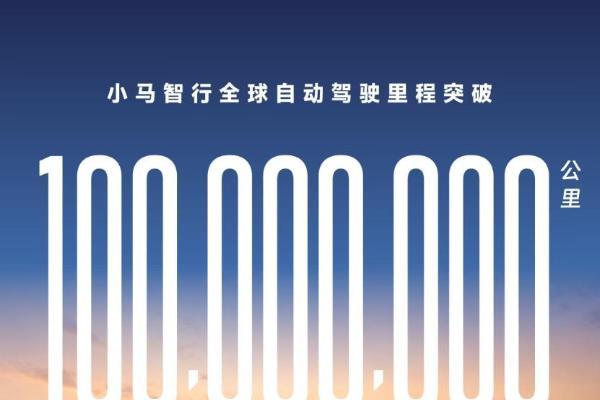 小马智行全球自动驾驶里程突破1亿公里