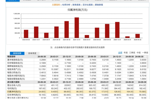 长城汽车2026半年报：营收破千亿，同比增10.58%