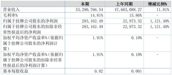 数据家2021年半年度净利28.32万元 同比净利增加1,121.40%