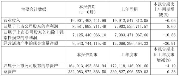 长江电力2021年半年度净利85.82亿元 同比净利增加8.60%