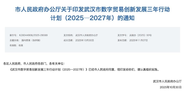 武汉市印发数字贸易行动计划，布局量子科技等新赛道