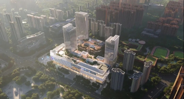 成都首座万象天地项目主体结构全面封顶