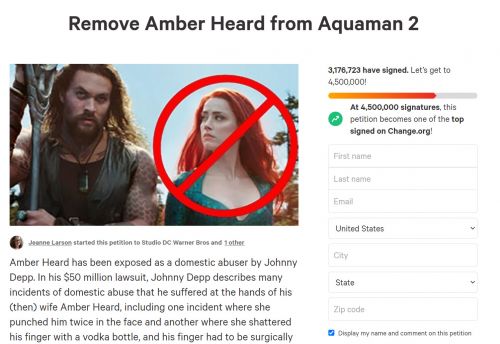 More than 3 million people petition to ask DC to remove Depp's ex-wife from 'Aquaman 2'