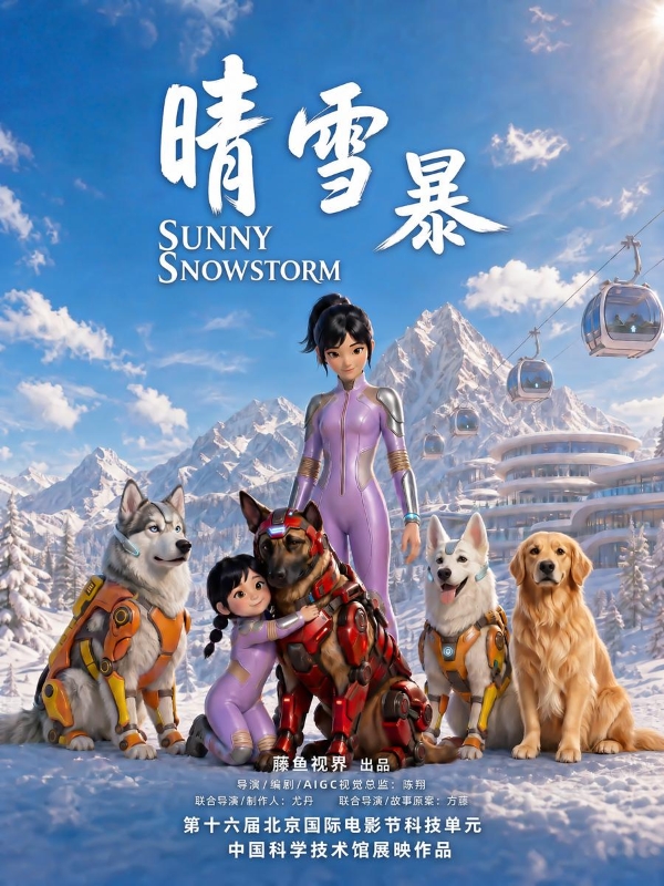 AIGC动画短片《晴雪暴》中国科学技术馆巨幕影厅公益展映获赞