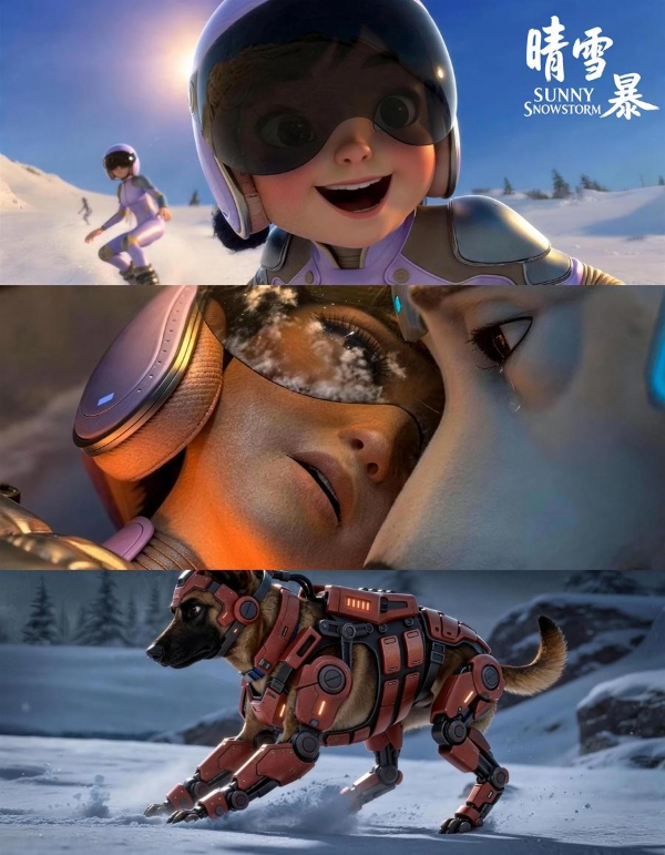 AIGC动画短片《晴雪暴》中国科学技术馆巨幕影厅公益展映获赞