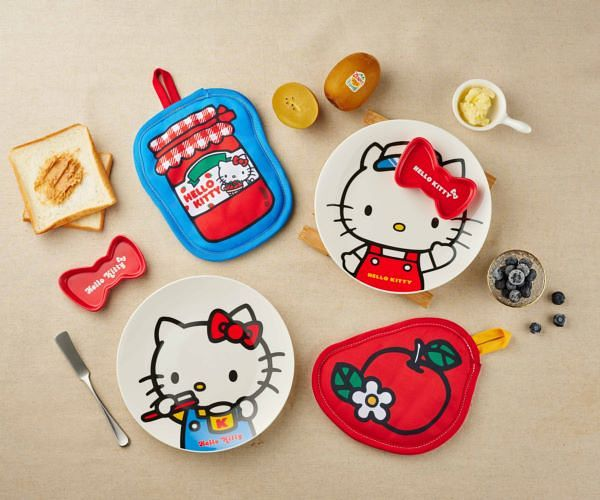 全联集点送Hello Kitty！9款居家生活料理小物，造型盘碟组、围裙手套全部超可爱！