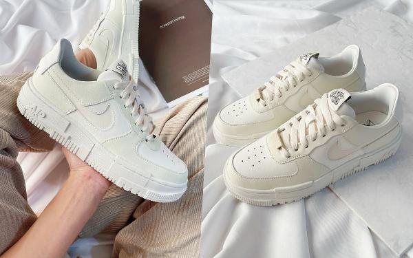 2021球鞋推荐 最美AF1就它！Nike Air Force 1爆款新色『盐系奶油』整理、微厚底腿变超细！