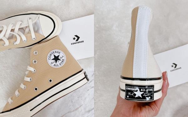 奶茶色球鞋推荐：Converse厚底帆布『Chuck70燕麦牛奶』双色拼接太美、快入手！