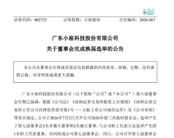 “短剧大佬”正式接棒小崧股份：92年刘凌爽出任董事长，7位高层将集体退出