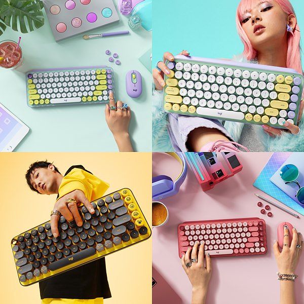 超可爱！Logitech POP KEYS EMOJI无线机械式键盘：复古打字机风格、三款颜色供你选择