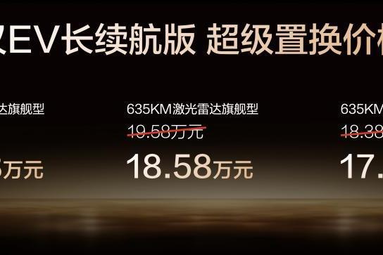 比亚迪汉EV长续航版上市，百公里电耗低至10.6kW·h，补贴后17.38万起售