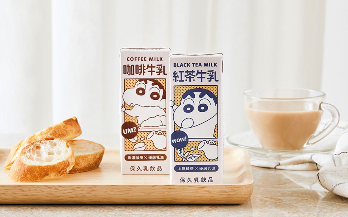 日式复刻蜡笔小新牛乳太可爱！「红茶牛乳、咖啡牛乳」全台7-11独家贩售