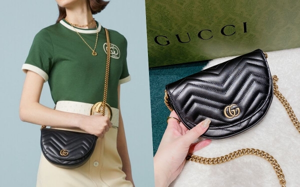 Gucci这咖太可爱！经典包款GG Marmont最新「半月鍊带小包」手机卡夹都能装，台湾官网价格曝