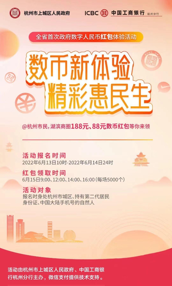 杭州湖滨商圈数币红包体验活动仪式成功举办，2万个数字人民币助力消费新体验
