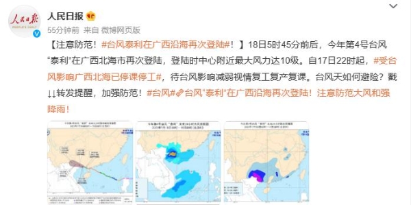 台风来袭！台风泰利登陆：鲸鱼被冲上岸引围观