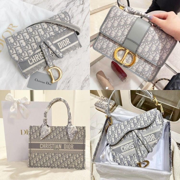 迪奥新版老花宝宝浅灰蒙田包、Bobby、托特包