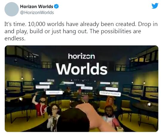 VR社交应用「Horizon Worlds」月活用户达到30万