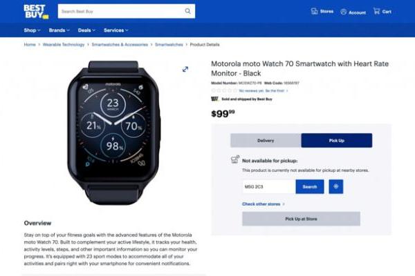 摩托罗拉Moto Watch 70在加拿大上市，售价99加元