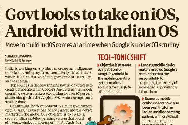 降低对谷歌苹果等公司的依赖 印度将推广自研系统IndianOS