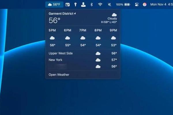 macOS Sequoia 15.2测试版：菜单栏加入天气状况