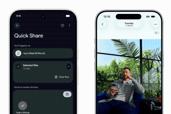 谷歌破壁成功！和苹果iPhone隔空互传将成安卓手机原生功能
