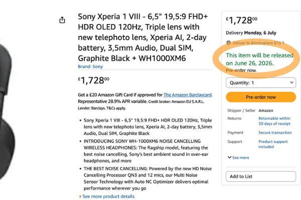 价格堪比折叠iPhone？跑马边框的索尼Xperia 1 VIII竟敢定高价