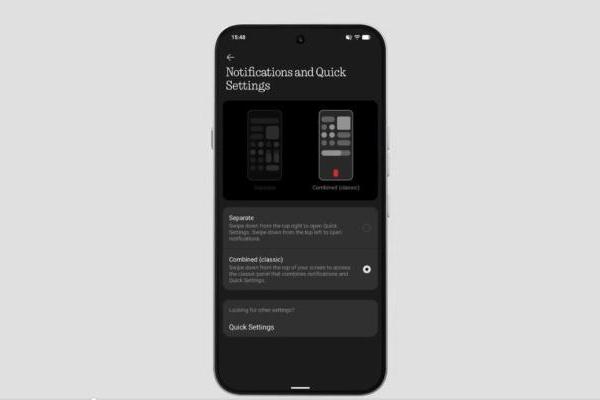 Nothing OS 5.0新功能：通知快捷设置可分离