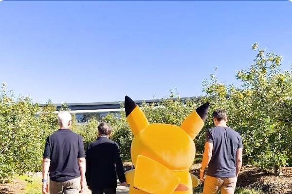 皮卡丘携CEO现身Apple Park！库克/特纳斯迎宾