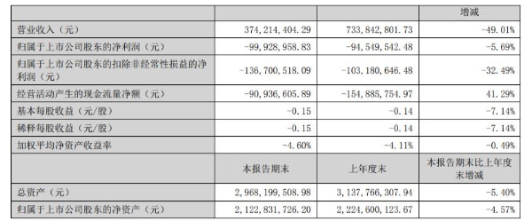 岭南控股：上半年营收3.74亿元，同比减少49.01%