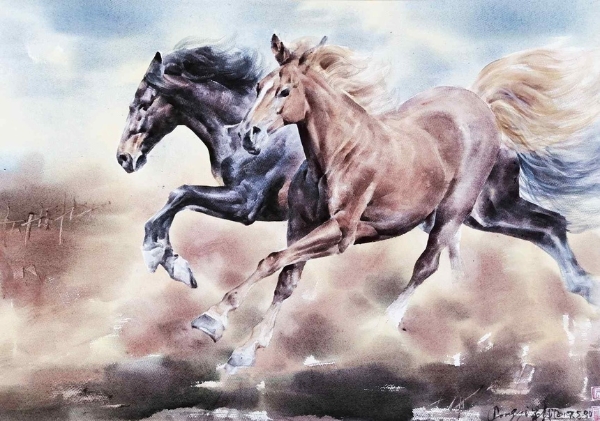 艺术评论 | 宋义：水彩画像一匹烈马