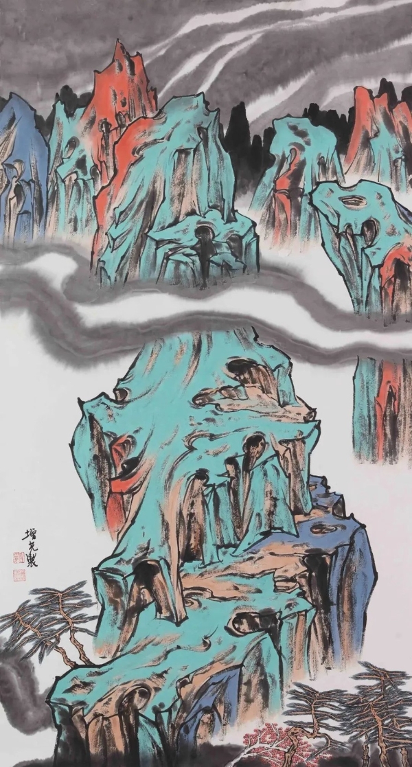 艺术 | 水墨青绿绘万峰胜色 岳增光山水画作品亮相东莞可园博物馆