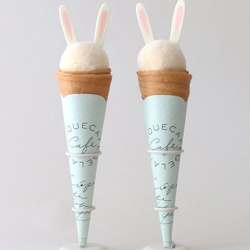 GELATO PIQUE CAFÉ「复活节兔子系列」可爱翻！ 牛奶冰淇淋配兔耳朵巧克力片捨不得吃