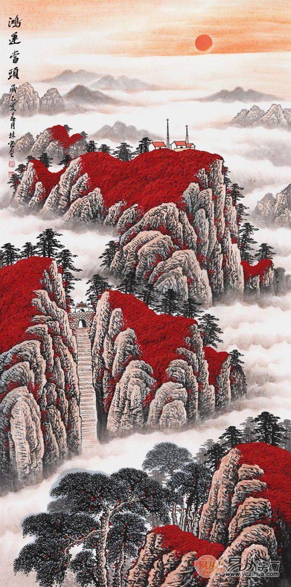 而由泰山石引申出来的国画泰山作品,在风水中也被赋予了稳如泰山,石来