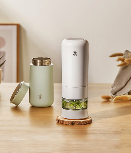 喝茶就喝鲜茶鸣盏泡茶保温杯打开喝茶新方式