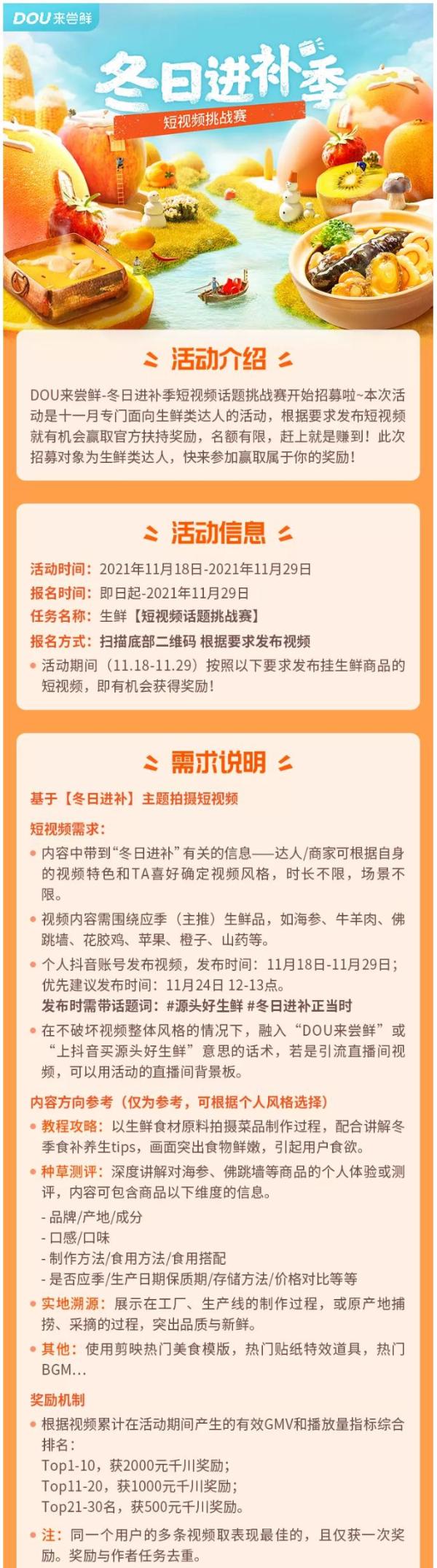  「冬日进补季」即将开启：兴趣电商激发生鲜生意新增量 