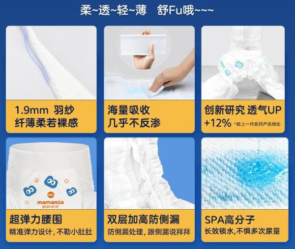  Mamamia妈妈咪呀“3Q创新技术” 温柔守护宝宝娇嫩肌肤 