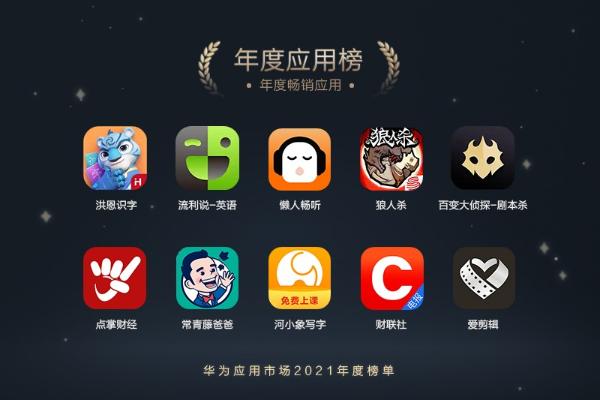  华为应用市场2021年度榜单揭晓：汇聚品质应用，拓展全新生态