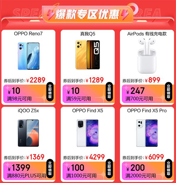 京东手机超级品类日高人气手机盘点 领券至高再减200元 
