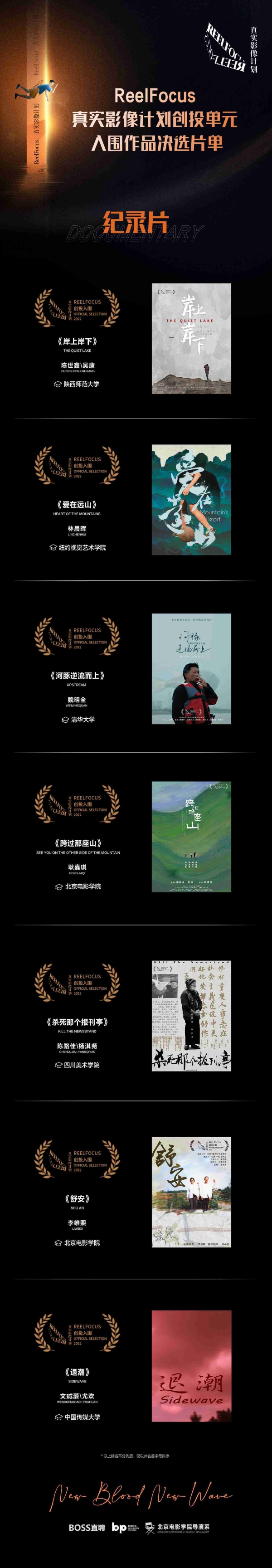 ReelFocus真实影像计划加盟北京国际电影节，BOSS直聘助力大学生职业之路 