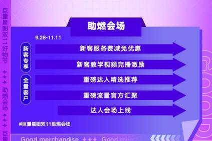 巨量星图双11好物节-助燃会场来袭，打响抖音电商大促蓄水第一枪