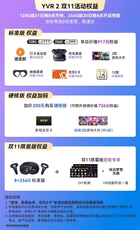 新锐VR品牌YVR双十一至高直降2200元，开启销量争夺战