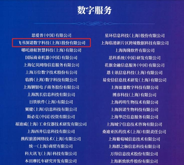  再获殊荣！飞书深诺喜提首批上海数字贸易创新企业奖