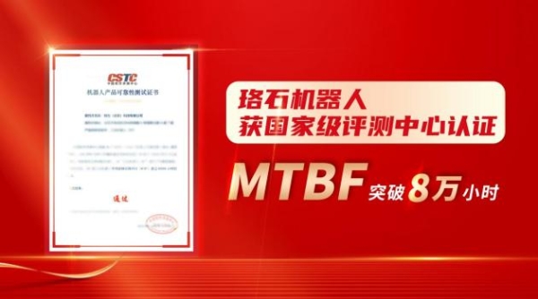 珞石机器人通过MTBF 8万小时认证 标杆品质持续领跑行业