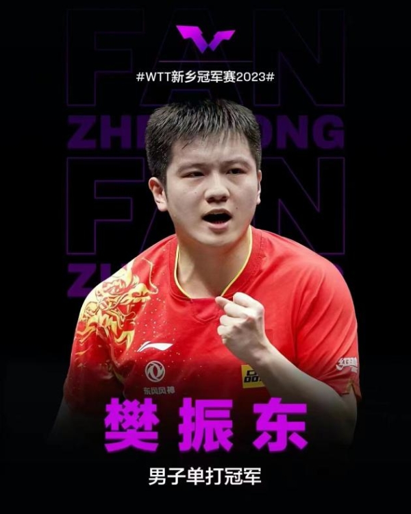 樊振东孙颖莎斩获WTT新乡赛冠军 百岁山助力点燃乒乓热潮 