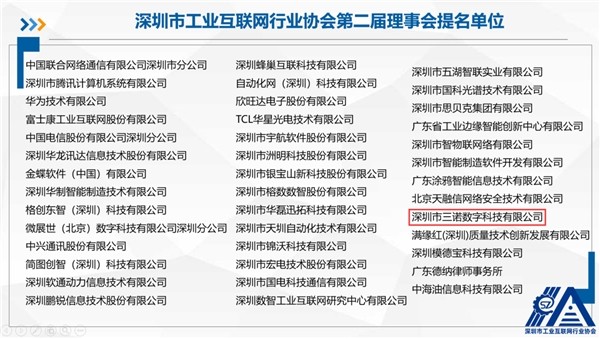 三诺数字入选“深圳市工业互联网行业协会第二届理事会”提名单位